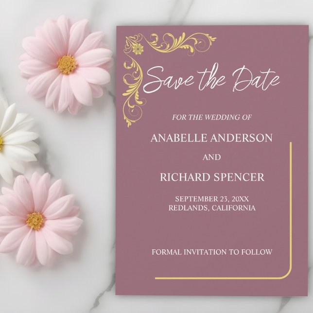 Elegante Viktorianische Hochzeit speichert das Dat Save The Date (Von Creator hochgeladen)