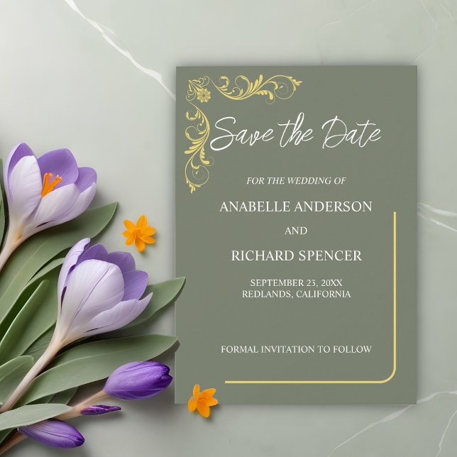 Elegante Viktorianische Hochzeit speichert das Dat Save The Date (Von Creator hochgeladen)