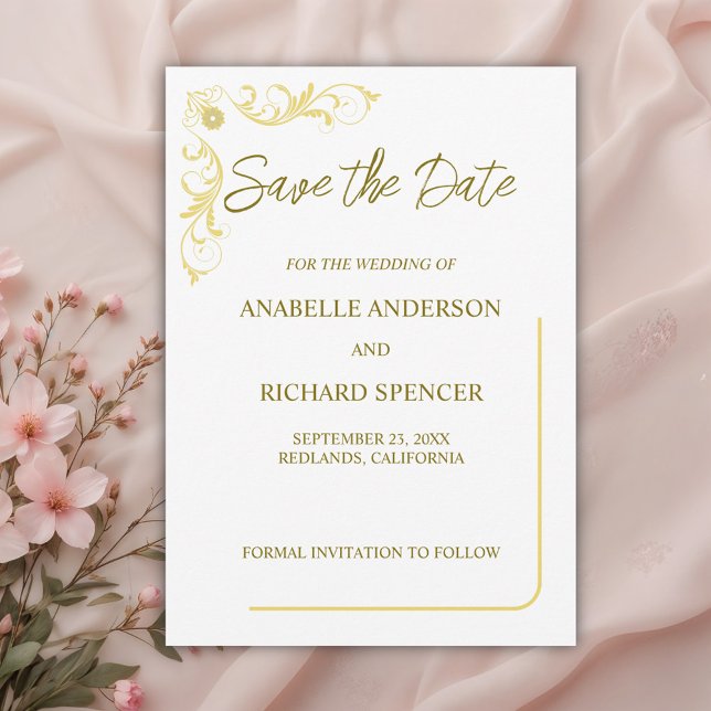 Elegante Viktorianische Hochzeit speichert das Dat Save The Date (Von Creator hochgeladen)
