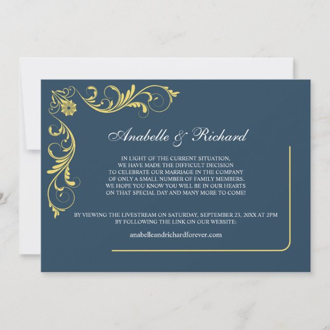 Elegante Viktorianische Hochzeitsankündigung Save The Date (Vorderseite)