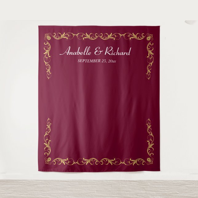 Elegante Viktorianische Hochzeitskabine Wandteppich (Vorderseite)