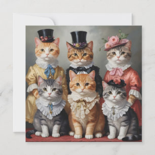 Elegante viktorianische Katzen Einladung