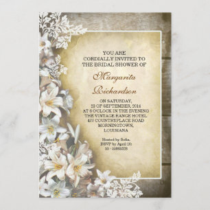 elegante viktorianische Lilies Brautdusche Einladu Einladung