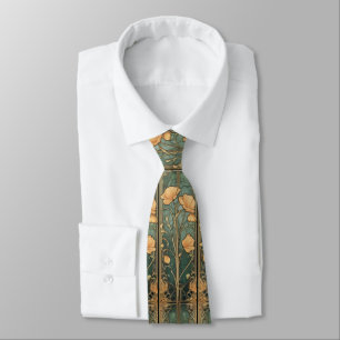 Elegante viktorianische Moody Art Nouveau botanisc Krawatte