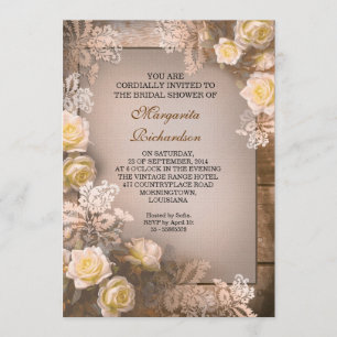 elegante viktorianische Rose Brautduscheinladungen Einladung