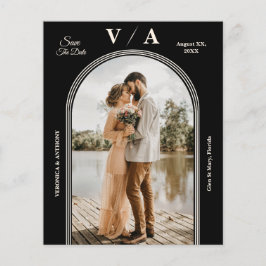 Elegante Viktorianische Schwarze Hochzeit speicher Flyer
