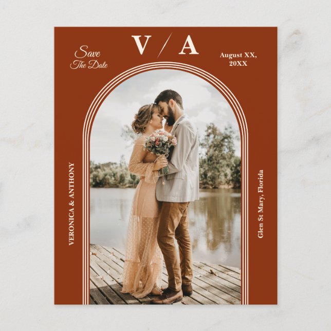 Elegante Viktorianische Terracota Hochzeit retten Flyer (Vorne)
