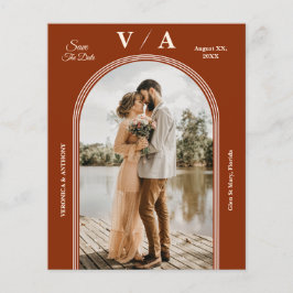 Elegante Viktorianische Terracota Hochzeit retten Flyer