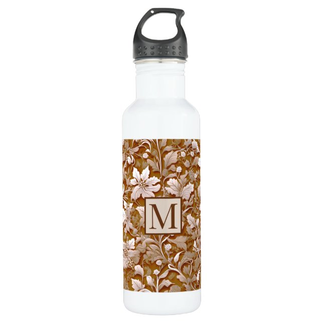 Elegante viktorianische Terracotta boho Edelstahlflasche (Vorderseite)