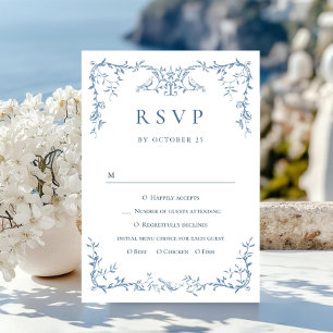 Elegante viktorianische verzierte florale staubbla RSVP karte