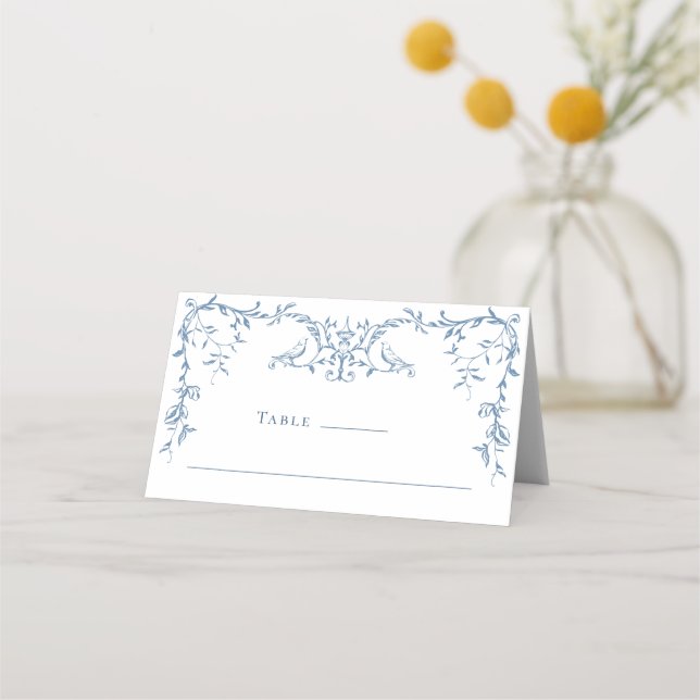 Elegante Viktorianische Verzierte Hochzeit von Bla Platzkarte (Vorderseite)