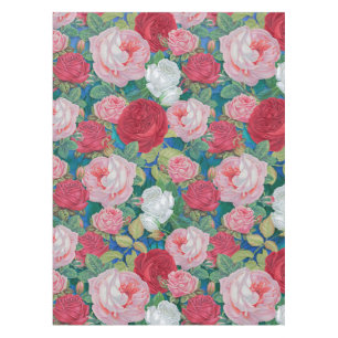 Elegante Viktorianische Wasserfarben Rot und Rosa  Tischdecke
