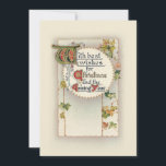 Elegante Vintag Best Christmas Wünsche mit Ivy Feiertagskarte<br><div class="desc">Elegante klassische Best Christmas Wishings in verzierter Typografie mit Efeu- und Goldstars auf ecru Hintergrund. Zurück bietet benutzerdefinierte,  ergänzende Grafiken mit bearbeitbaren Textfeldern.</div>
