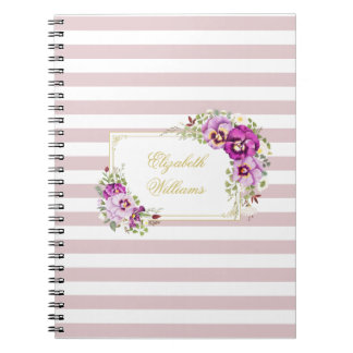 Elegante Vintag Chic Lila Stiefmütterchen Notizblock