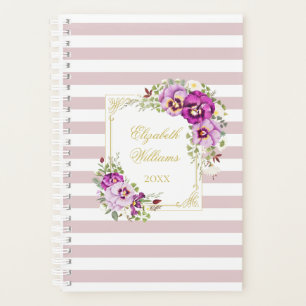 Elegante Vintag Chic Lila Stiefmütterchen Planer