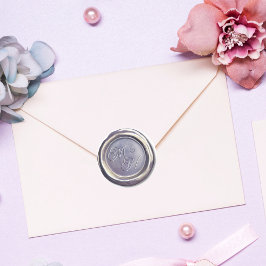 Elegante Vintag Classy Initials Lavender Wedding Runder Aufkleber