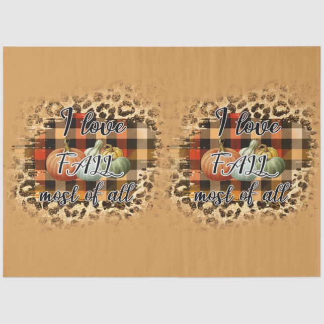 Elegante Vintag Fall Liebe Pumpkin Seidenpapier (Vorderseite)