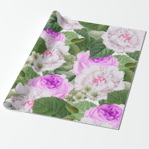 Elegante Vintag Garden Rose  Geschenkpapier