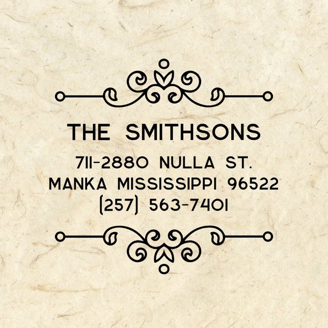 Elegante Vintag Geblüht Personalisierte Namensadre Permastempel (Von Creator hochgeladen)