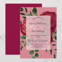 Elegante Vintag Glam Red Pink Gold Rose Hochzeit