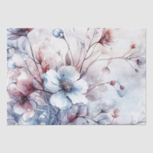 Elegante Vintag Inspirierte Winter Floral Decoupag Seidenpapier