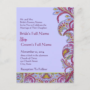Elegante Vintag Paisley Wedding Einladung