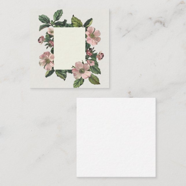 Elegante Vintag rosa Dogwood-Blume Mitteilungskarte (Vorne/Hinten)
