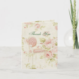 elegante Vintag rosa Rosa Bläserne Hochzeit danke