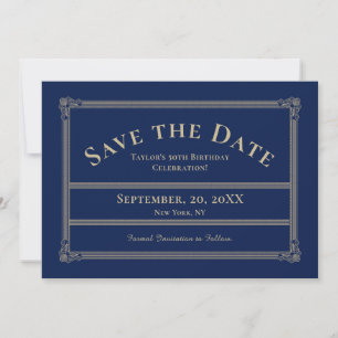 Elegante Vintage 50. Geburtstag Save-the-Date-Kart Einladung