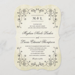 Elegante Vintage antike Papiervereidigung Einladung
