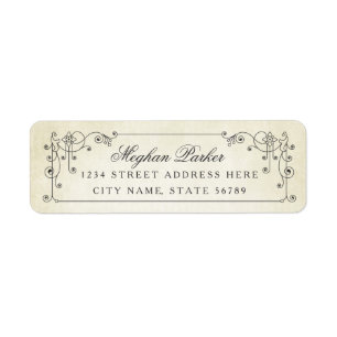 Elegante Vintage antike Rücksendeadresse