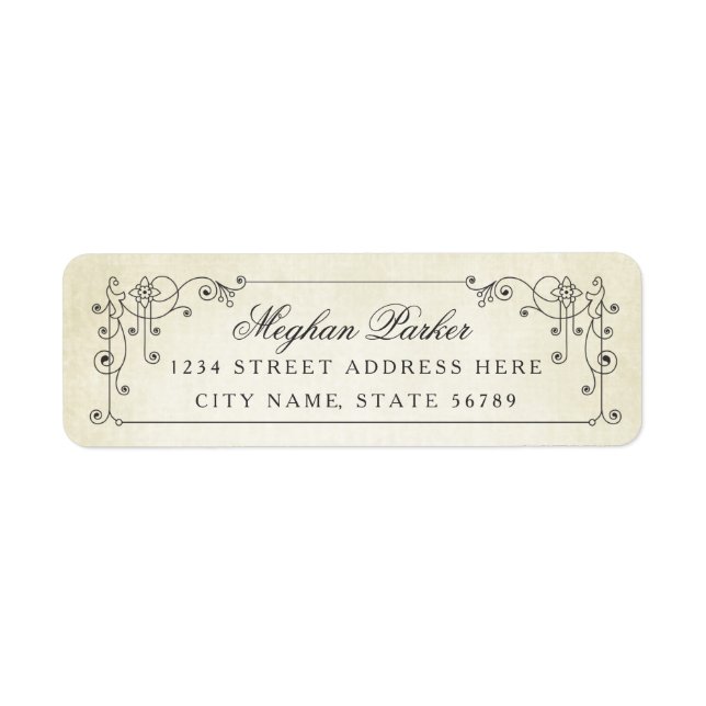 Elegante Vintage antike Rücksendeadresse (Vorne)