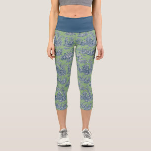 Elegante Vintage, aquamarine Grüntüte Capri Leggings