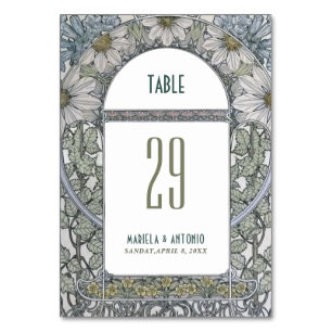 Elegante Vintage Aquarellfarben Hochzeitsfeier Tischnummer