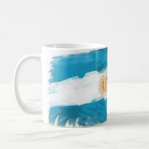 Elegante Vintage argentinische Fahne gedeckte Kera Kaffeetasse