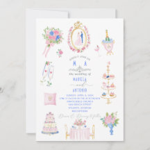 Elegante Vintage-Barock-Aquarell-Hochzeitsblumen