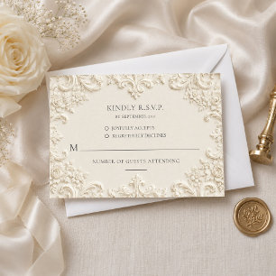Elegante Vintage-Barock-Hochzeits-RSVP-Karte RSVP Karte