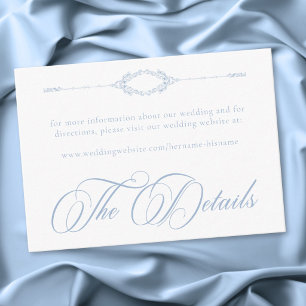 Elegante Vintage-Barock-Staubblaue Hochzeit Begleitkarte