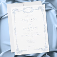 Elegante Vintage-Barock-Staubblaue Hochzeit