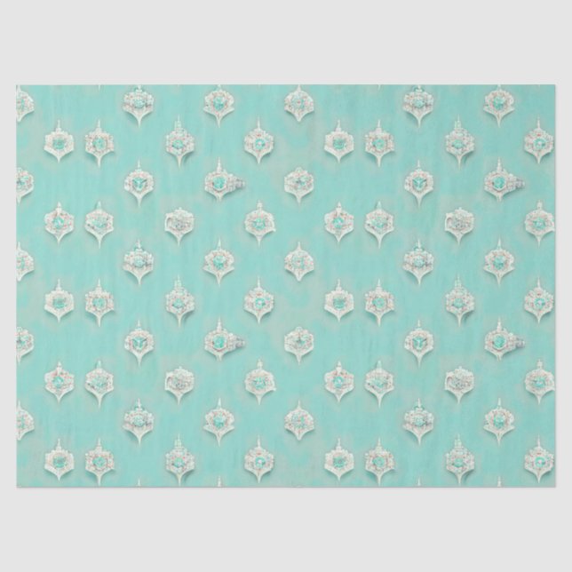 Elegante Vintage Blue Diamonds Cascade Seidenpapier (Vorderseite)