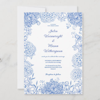 Elegante Vintage Blume Blume Hochzeit Einladung