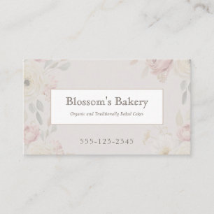 Elegante Vintage-Blumen-Bäckerei Visitenkarte
