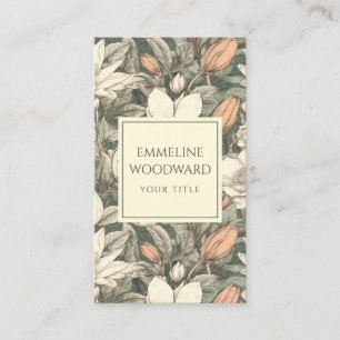 Elegante Vintage-Blumen Botanische Magnolien Visitenkarte
