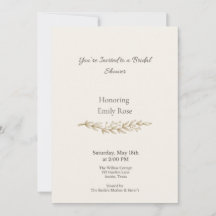 Elegante Vintage-Blumen-Hochzeitsdusche-Einladung