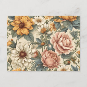 Elegante Vintage Blumen  Postkarte