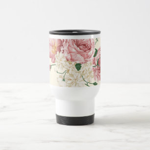 Elegante Vintage Blumen Reisebecher