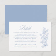 Elegante Vintage-Blumen-Staubblaue Hochzeitsdetail