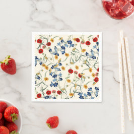 Elegante Vintage-Blumen-Wildblumen Serviette