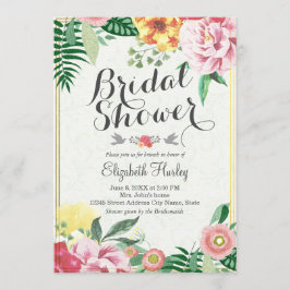 Elegante Vintage Blumendusche Einladungen