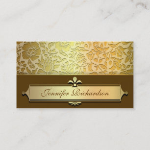elegante Vintage Blumengeschäftskarte des goldenen Visitenkarte